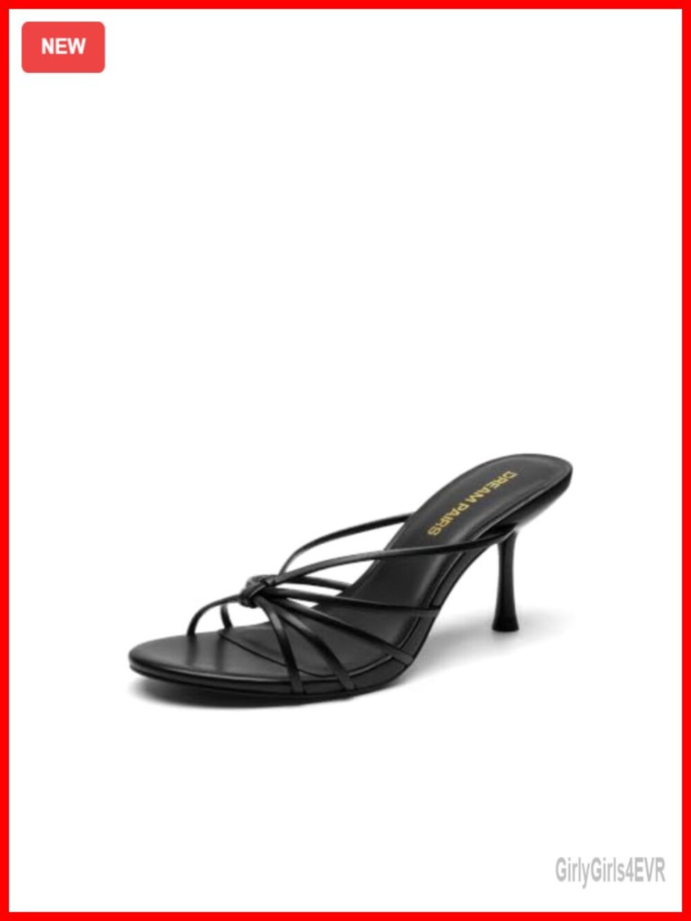 Women's Kitten Heel Strappy Sandals Faux Leather Slip On Heels